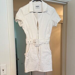 Show Me Your MuMu White Belted Dress
